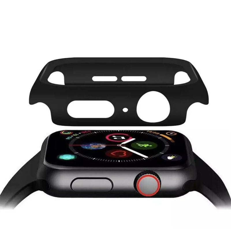 Für Apple Watch 4/5/6/SE Schutzhülle Glas schwarz ⭐️ PC 