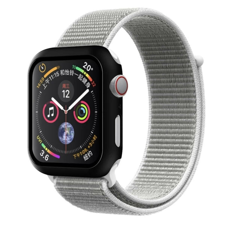 Für Apple Watch 4/5/6/SE Schutzhülle Glas schwarz ⭐️ PC 