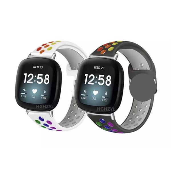 Silikon Rainbow Sport Armband für FitBit Versa 3 und Sense -