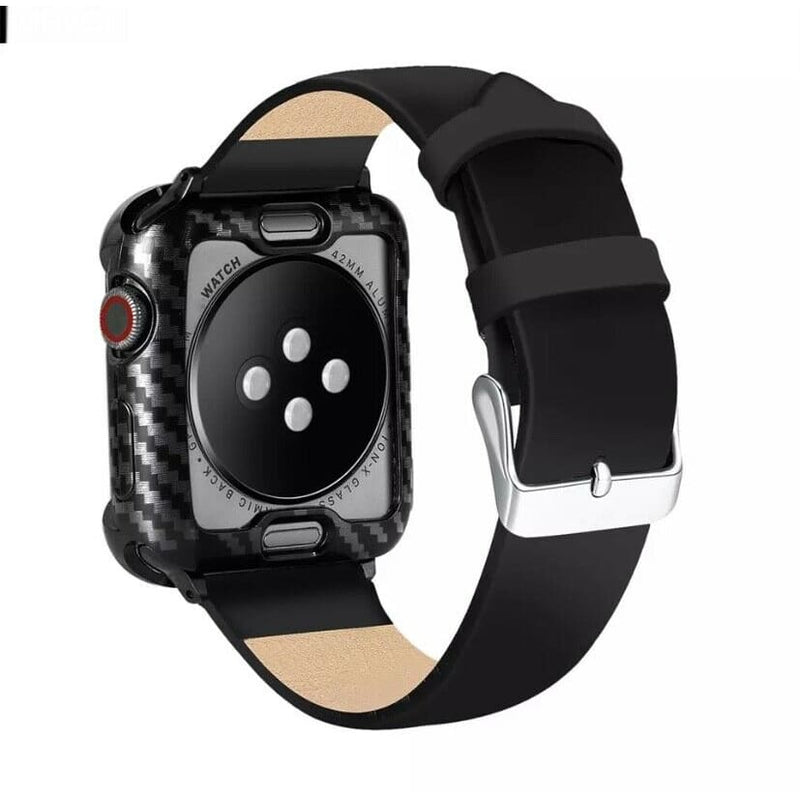 Für Apple Watch Schutzhülle SE 6 5 4 3 2 Carbon Optik ✅ Case